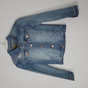 Levi's denim distress jackets for little girls size large 12
